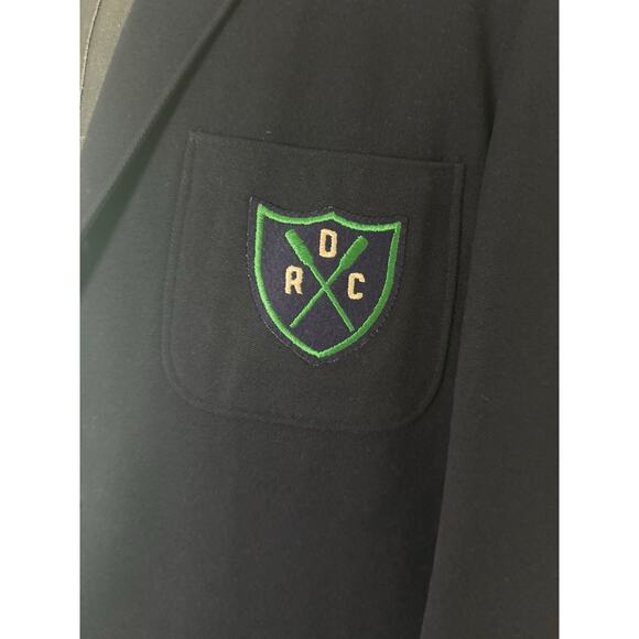 Vintage Dartmouth Rowing Club Sport Coat Jacket Navy Green Gold Size 44 JL - Picture 6 of 15